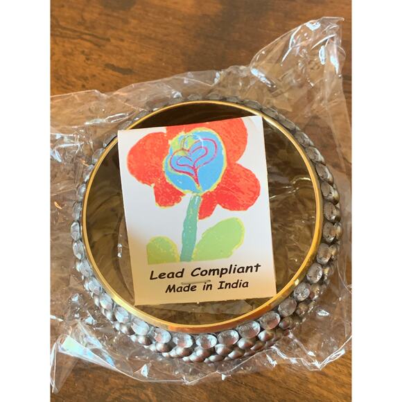 Antika Brass and Silver Mid Century Style Bangle Bracelet New with tag - Picture 4 of 5